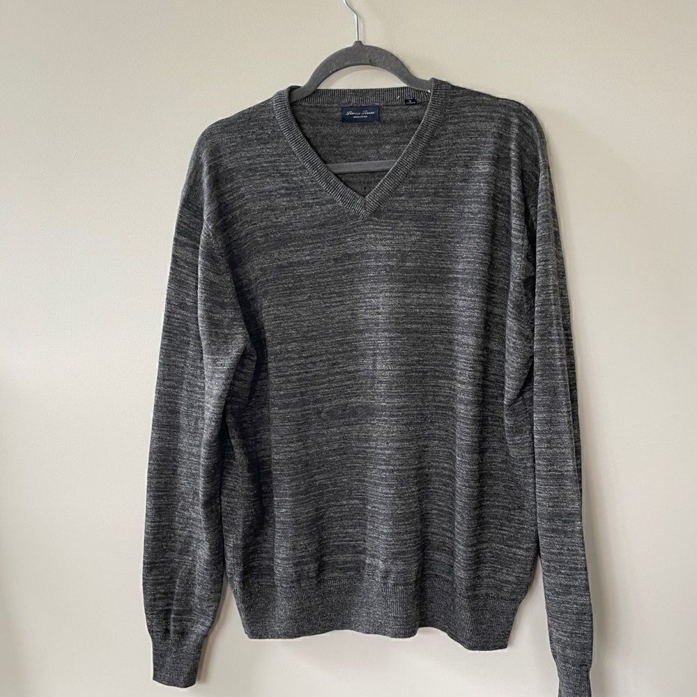 LÍNEA ROSSA SIGNATURE Grey Merino Wool Sweater-L